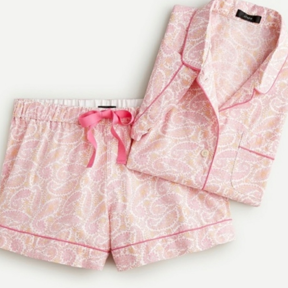 J. Crew | Cotton Poplin Pajama Shorts Set - Picture 2 of 14